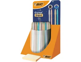 BIC Bolígrafo BIC Cristal Glacé, Punta 1.0 mm, Tinta Azul o Negra, Cuerpo Mate-Brillo, Colores Surtidos