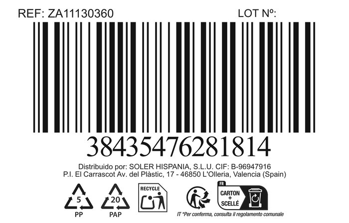 La Mediterranea Set 4 Vasos Pinta 360 cc ø8.1x9 cm (12 Cajas)