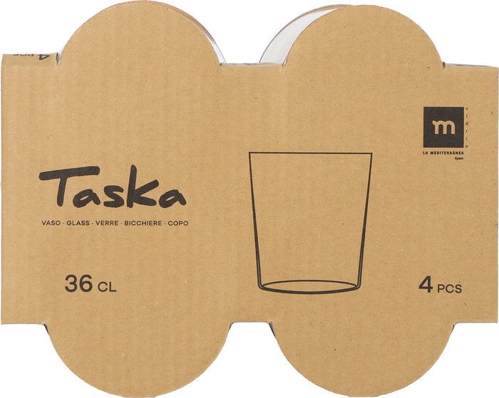 La Mediterranea Set 4 Vasos Pinta 360 cc ø8.1x9 cm (12 Cajas)