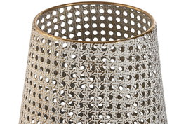 DKD Home Decor Portavela Metal Blanco Dorado 25 x 36 x 25 cm (4 Unidades)