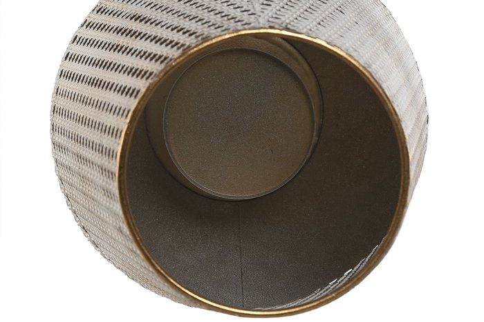 DKD Home Decor Portavela Metal Blanco Dorado 25 x 36 x 25 cm (4 Unidades)