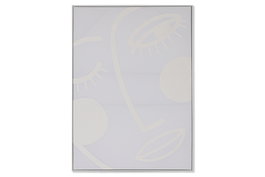 DKD Home Decor Cuadro Lienzo Foam Cara Abstracto 3D Blanco