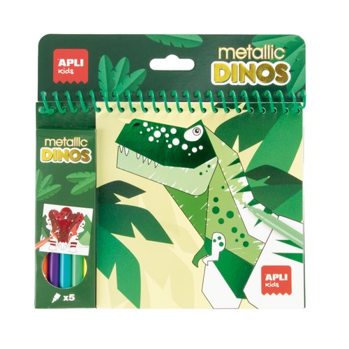 Juego Educativo Apli Kids Bloc Colorear Metallic Dinos 20H Juego Educativo Apli Kids Bloc Colorear Metallic Dinos 20H