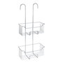 Wenko Milo Cesto de Ducha Doble Piso para Colgar, Acero Inoxidable Plateado Brillante, 25 x 14 x 55 cm
