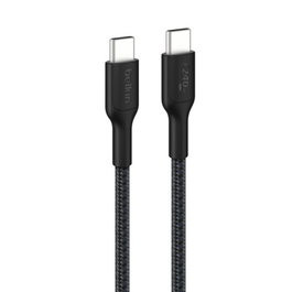 Belkin CAB025HQ2MBK Cable USB C a USB C 240W, Trenzado Duradero, Carga Rápida, 2 m, Negro