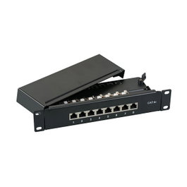 EFB Elektronik Mini-Patchpanel STP 8xRJ45 Cat.6A 1U Gris