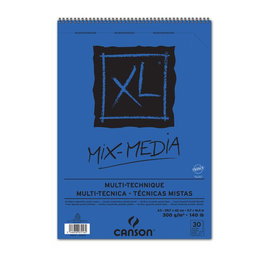 Bloc De Dibujo Canson Xl Mix Media Textured Con Espiral Grano Medio A3 300G 30H (Set de 5)