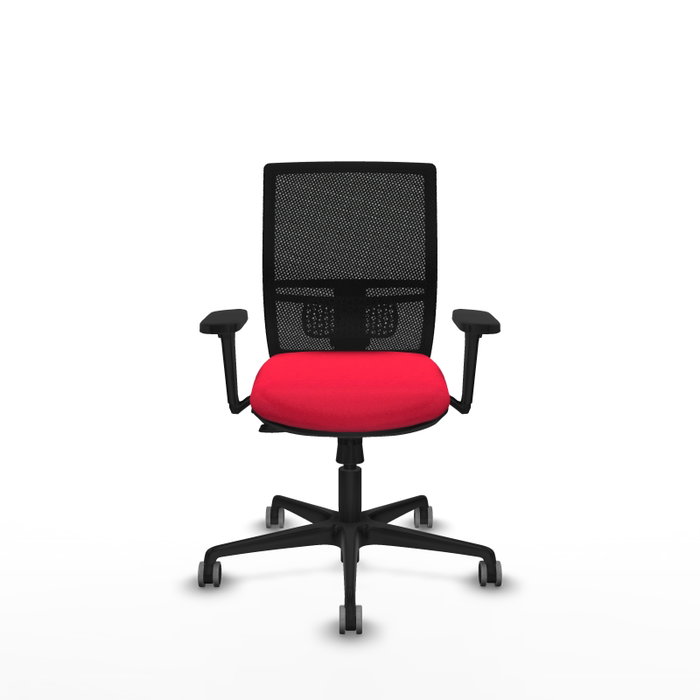 PIQUERAS Y CRESPO Silla de oficina Yunquera con mecanismo Sincro/Traslack Rojo y Negro