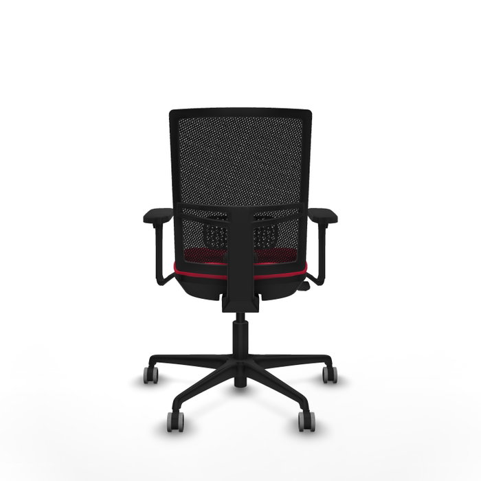 PIQUERAS Y CRESPO Silla de oficina Yunquera con mecanismo Sincro/Traslack Rojo y Negro