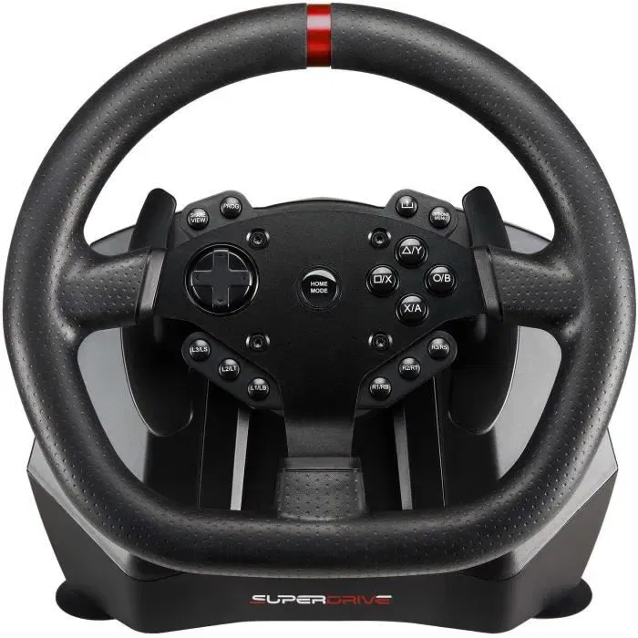 Subsonic Volante de Carreras GS950-X, 900°, Palanca de Cambios Manual, 3 Pedales, Levas
