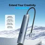 Vention Docking USB Tipo-C TPSHB con HDMI 4K, 2 USB, 2 USB-C, RJ45, PD y Lector de Tarjetas - Gris
