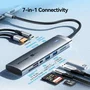 Vention Docking USB Tipo-C TPSHB con HDMI 4K, 2 USB, 2 USB-C, RJ45, PD y Lector de Tarjetas - Gris