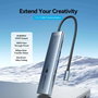 Vention TPSHB Docking Station USB-C 7 en 1 con HDMI 4K y Lector de Tarjetas, Gris