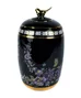 DKD Home Decor Jarrón de Porcelana con Flores Negro y Multicolor 14x14x24 cm