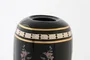 DKD Home Decor Jarrón de Porcelana con Flores Negro y Multicolor 14x14x24 cm