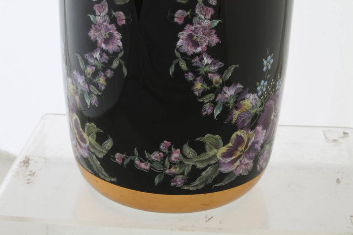 DKD Home Decor Jarrón de Porcelana con Flores Negro y Multicolor 14x14x24 cm DKD Home Decor Jarrón de Porcelana con Flores Negro y Multicolor 14x14x24 cm