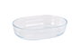 Quttin Fuente de Vidrio Ovalada 0.6L 17.6x12.7x4 cm para Mesa - Modelo Qutti (6 Unidades)