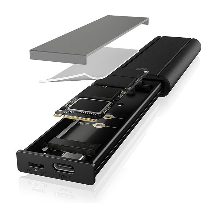 ICY BOX IB-1807MT-C31 Caja Externa USB-C 3.2 para M.2 NVMe SSD con Protección de Escritura