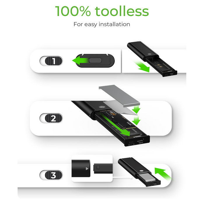 ICY BOX IB-1807MT-C31 Caja Externa USB-C 3.2 para M.2 NVMe SSD con Protección de Escritura