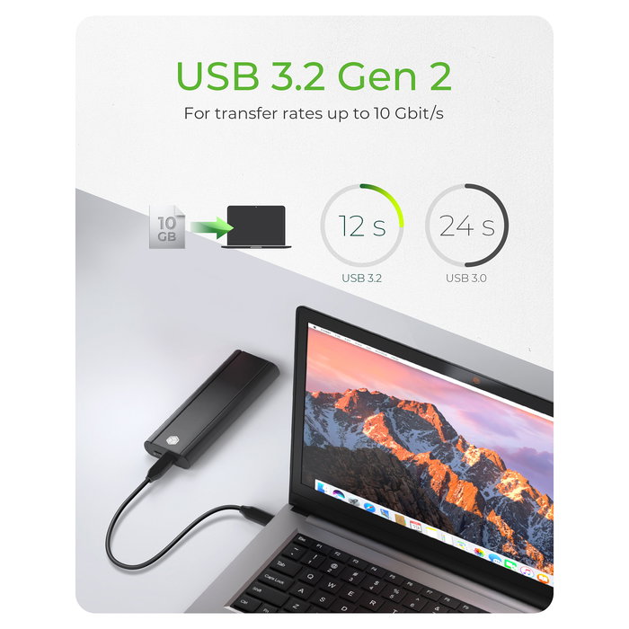 ICY BOX IB-1807MT-C31 Caja Externa USB-C 3.2 para M.2 NVMe SSD con Protección de Escritura