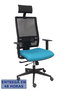 PIQUERAS Y CRESPO Silla Horna con mecanismo Sincro/Traslack, asiento Azul cielo y respaldo Negro