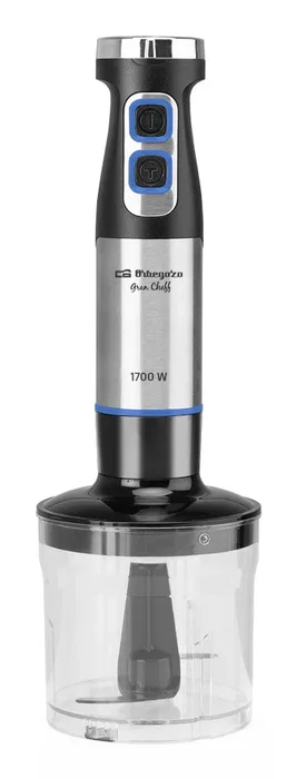 Orbegozo Batidora de Mano BT 5017 1700W Velocidad Ajustable con Función Turbo, Brazo Inox y Accesorios Vaso Batidor y Picador