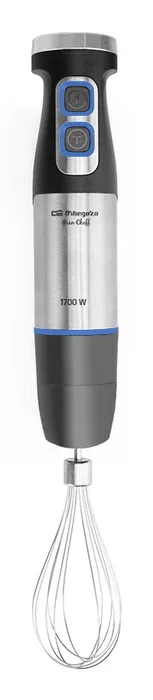 Orbegozo Batidora de Mano BT 5017 1700W Velocidad Ajustable con Función Turbo, Brazo Inox y Accesorios Vaso Batidor y Picador