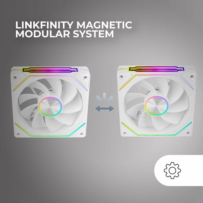 Mars Gaming MF-LINKFINITYKIT2R Kit 3 Ventiladores Invertidos ARGB Blancos