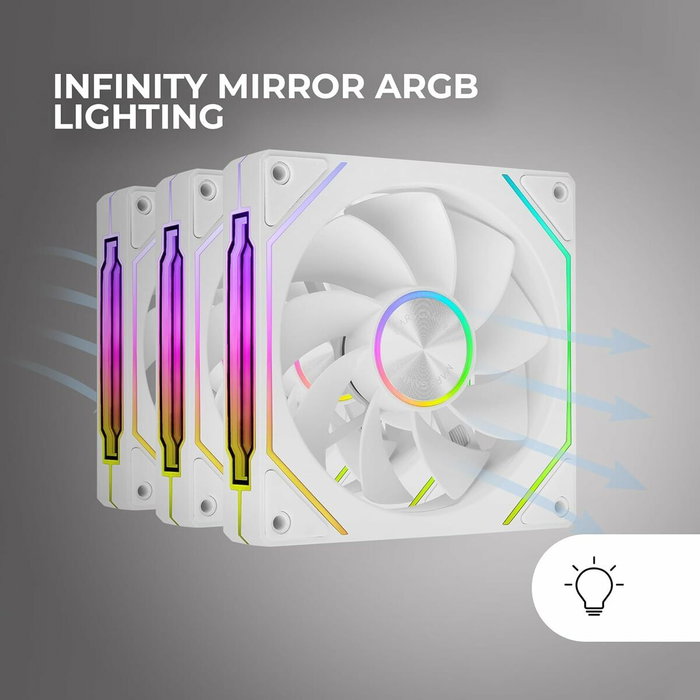 Mars Gaming MF-LINKFINITYKIT2R Kit 3 Ventiladores Invertidos ARGB Blancos