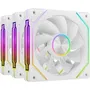Mars Gaming MF-LINKFINITYKIT2R Pack 3 Ventiladores 12cm ARGB Blancos con Aspas Invertidas y Conexión Magnética LINKFINITY