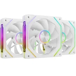 Mars Gaming MF-LINKFINITYKIT2R Pack 3 Ventiladores 12cm ARGB Blancos con Aspas Invertidas y Conexión Magnética LINKFINITY