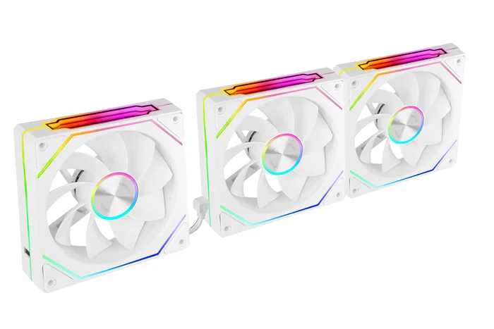 Mars Gaming Kit de 3 Ventiladores ARGB 12cm MF-LINKFINITYKIT2R Blanco - Ventiladores de Caja con Aspas Invertidas, LINKFINITY Magnético, PWM y Efecto Infinity Mirror
