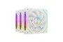 Mars Gaming Kit de 3 Ventiladores ARGB 12cm MF-LINKFINITYKIT2R Blanco - Ventiladores de Caja con Aspas Invertidas, LINKFINITY Magnético, PWM y Efecto Infinity Mirror