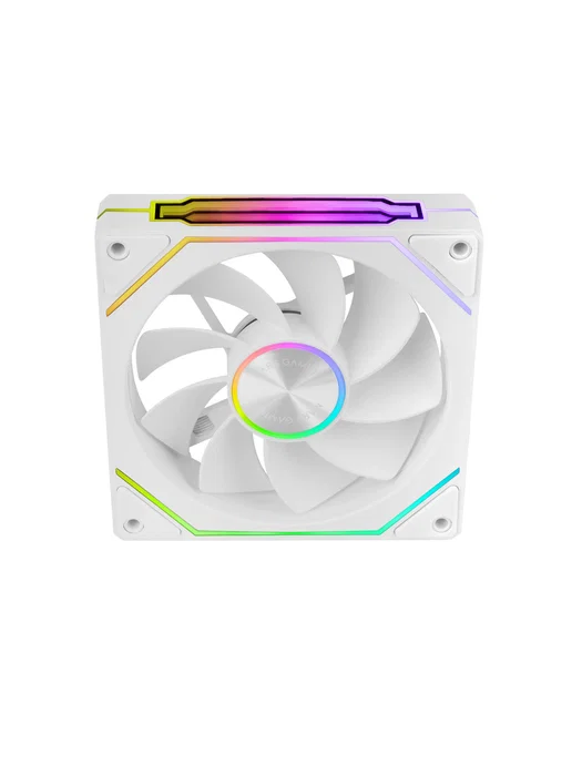 Mars Gaming Kit de 3 Ventiladores ARGB 12cm MF-LINKFINITYKIT2R Blanco - Ventiladores de Caja con Aspas Invertidas, LINKFINITY Magnético, PWM y Efecto Infinity Mirror