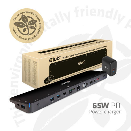 CLUB-3D Docking Station 15EN1 USB-C 65W Negro CLUB-3D Docking Station 15EN1 USB-C 65W Negro