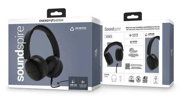 Energy Sistem Soundspire Auric Auriculares Circumaurales con Micrófono Negro