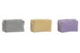 DKD Home Decor Surtido de 3 Neceseres de Poliéster 16,5x8x10 cm en Gris, Amarillo y Lila