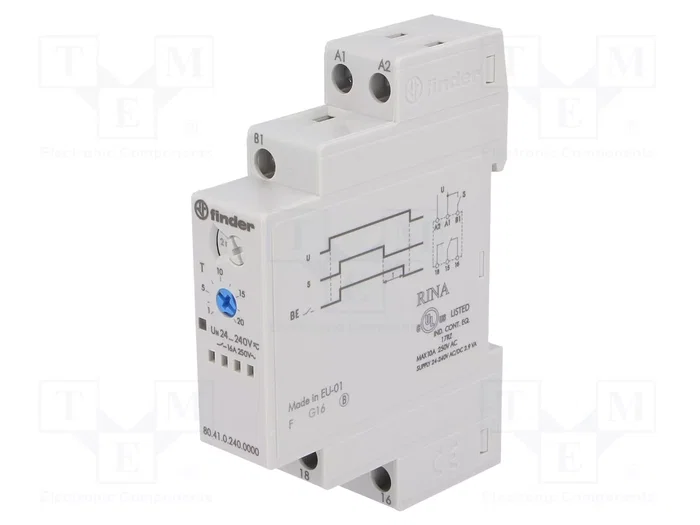FINDER Relé de tiempo Serie 80 SPDT 250VAC/10A 24-240VAC FINDER Relé de tiempo Serie 80 SPDT 250VAC/10A 24-240VAC