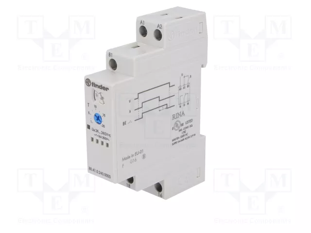 FINDER Relé de tiempo Serie 80 SPDT 250VAC/10A 24-240VAC FINDER Relé de tiempo Serie 80 SPDT 250VAC/10A 24-240VAC