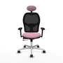 PIQUERAS Y CRESPO Silla de oficina Jorquera Rosa y Negro con Brazos 3D