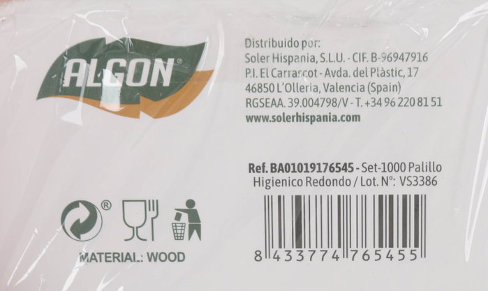 Algon Set de 18 Palillos Higiénicos Redondos