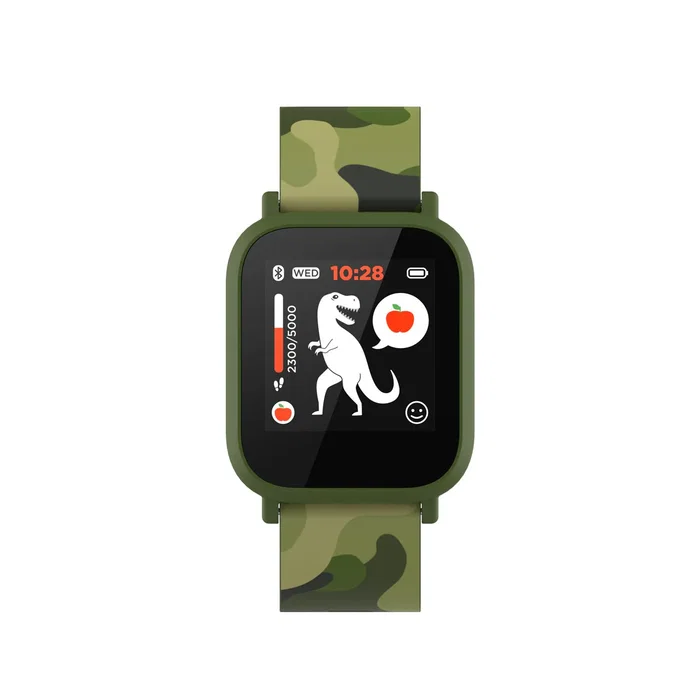 Canyon MyDino Reloj Inteligente Smartwatch con Pantalla Táctil IPS 1.3", Pulsómetro, Podómetro, Modo Multisport, Bluetooth 5.0 - Verde Camuflaje