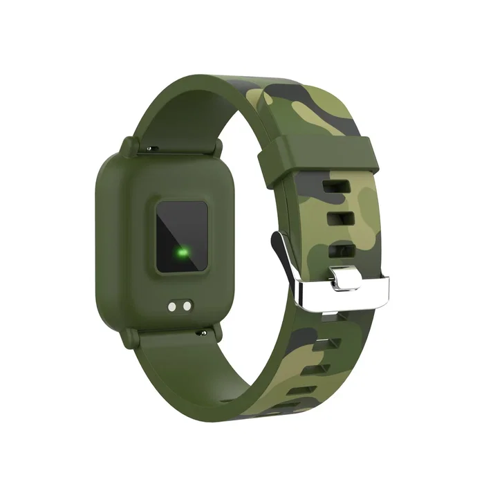 Canyon MyDino Reloj Inteligente Smartwatch con Pantalla Táctil IPS 1.3", Pulsómetro, Podómetro, Modo Multisport, Bluetooth 5.0 - Verde Camuflaje
