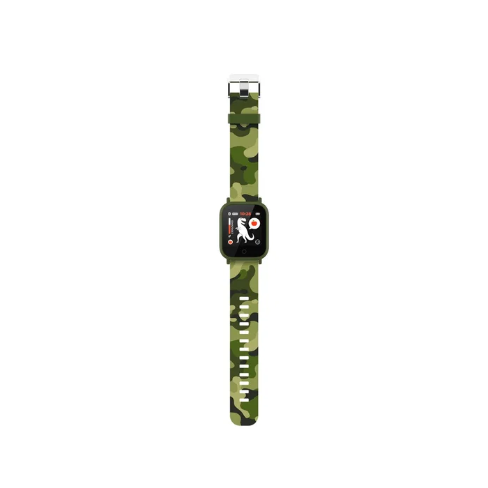 Canyon MyDino Reloj Inteligente Smartwatch con Pantalla Táctil IPS 1.3", Pulsómetro, Podómetro, Modo Multisport, Bluetooth 5.0 - Verde Camuflaje
