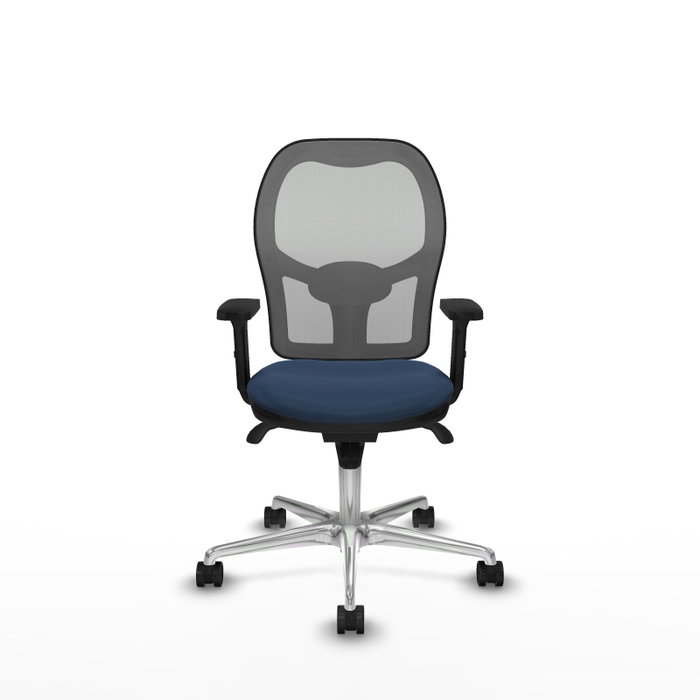 PIQUERAS Y CRESPO Silla de oficina Jorquera con Mecanismo Sincro, Azul marino y Gris