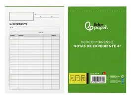 Liderpapel Talonario de notas de expediente tamaño cuarto con texto en portugués