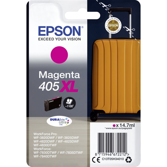 Epson Cartucho de Tinta 405XL Magenta DURABrite Ultra Ink (C13T05H34010) High Capacity Epson Cartucho de Tinta 405XL Magenta DURABrite Ultra Ink (C13T05H34010) High Capacity