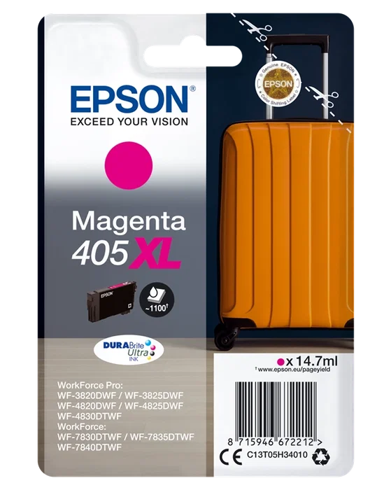 Epson Cartucho de Tinta 405XL Magenta DURABrite Ultra Ink (C13T05H34010) High Capacity Epson Cartucho de Tinta 405XL Magenta DURABrite Ultra Ink (C13T05H34010) High Capacity