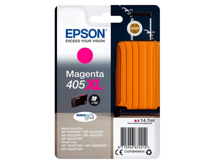 Epson Cartucho de Tinta 405XL Magenta DURABrite Ultra Ink (C13T05H34010) High Capacity Epson Cartucho de Tinta 405XL Magenta DURABrite Ultra Ink (C13T05H34010) High Capacity