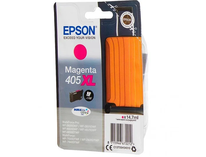 Epson Cartucho de Tinta 405XL Magenta DURABrite Ultra Ink (C13T05H34010) High Capacity Epson Cartucho de Tinta 405XL Magenta DURABrite Ultra Ink (C13T05H34010) High Capacity